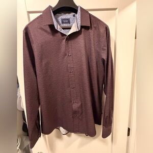 7 Diamonds 4 Way Stretch Deep Burgundy Dress Shirt